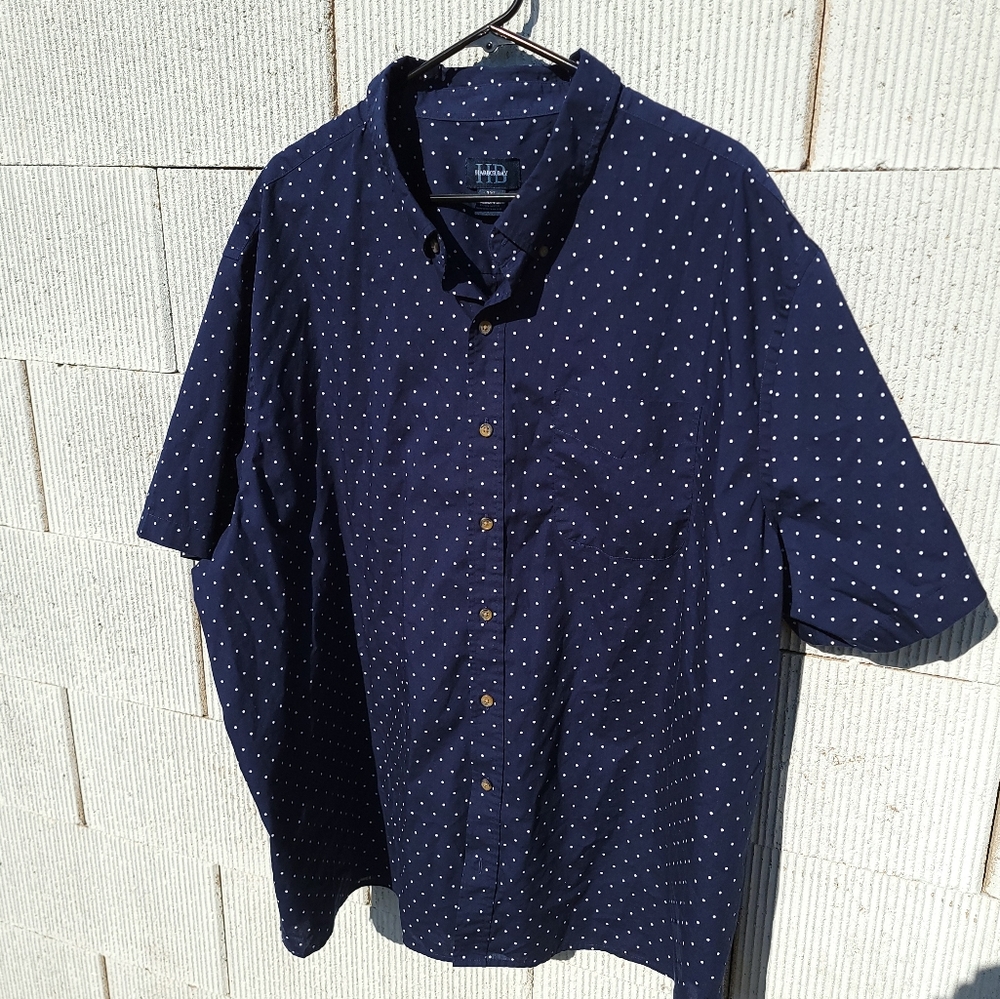 Harbor Bay Navy blue Polka Dot shirt 3XL
